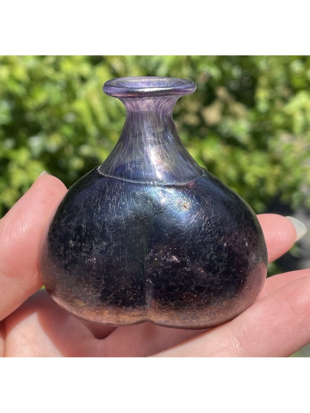 Kosta Boda Sweden Bertil Vallien Purple Volcano Buttocks Art Glass Mini Vase